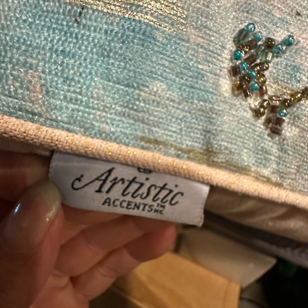 Artistic Accents Elegant Beaded Accent Decorative Pillow - Picture 7 of 9